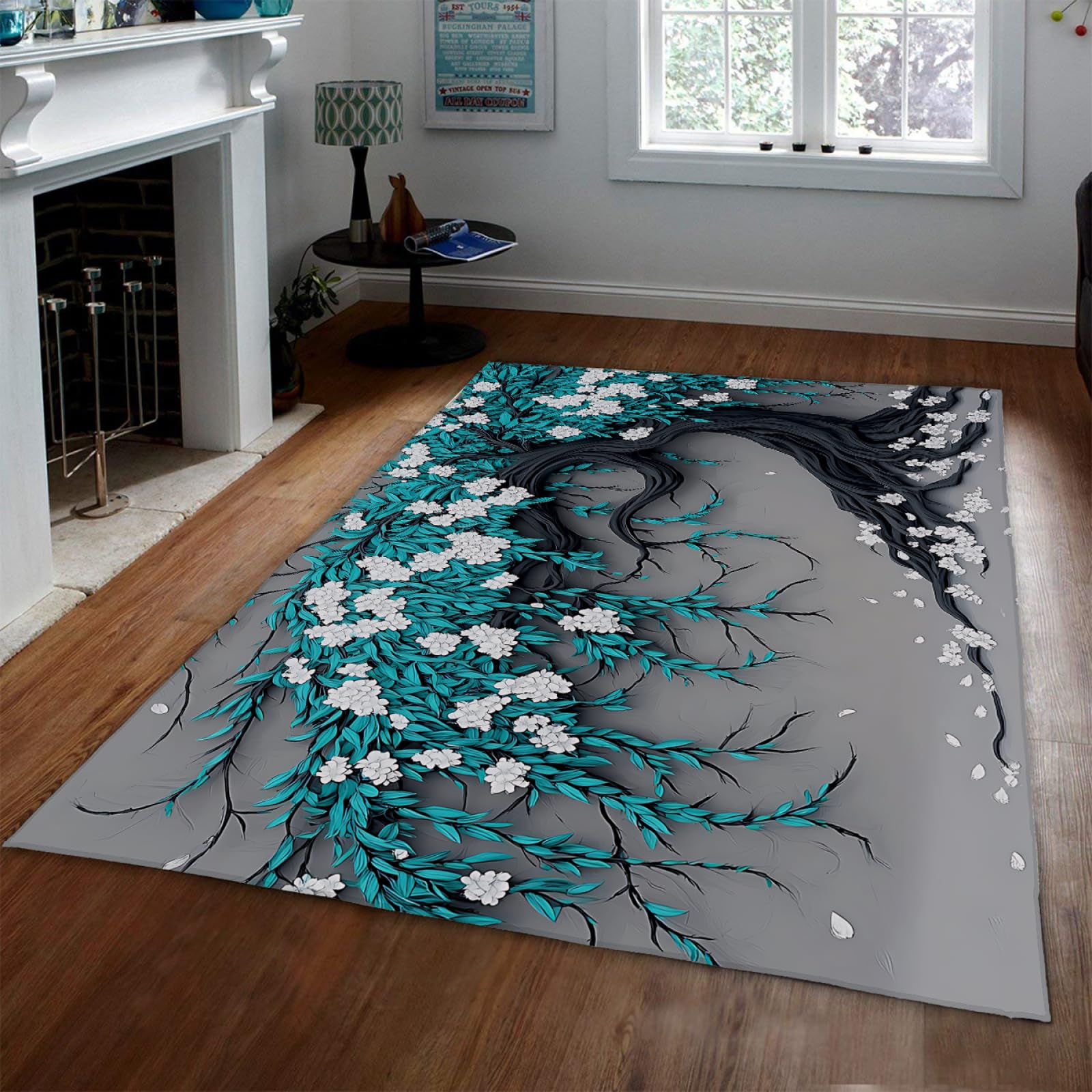Tapis motif arbres fleurs romantique pour sublimer votre intérieur