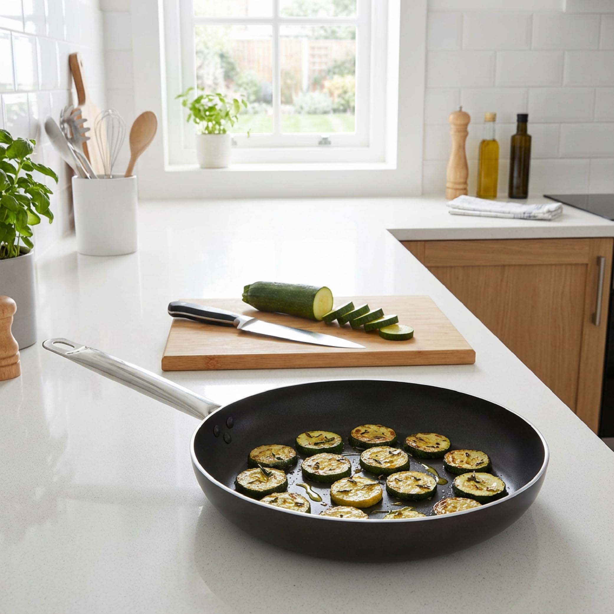 IBILI Padella i-chef, 36 cm, alluminio, antiaderente, adatta all'induzione