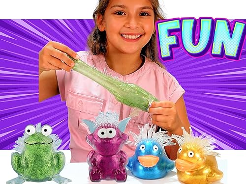 Miniatura 5 de JA-RU Squeezy Goblin Monster Squishy Juguetes para niños (6 juguetes esponjosos Mochi surtido) Bola antiestrés con purpurina gigante. Juguetes para