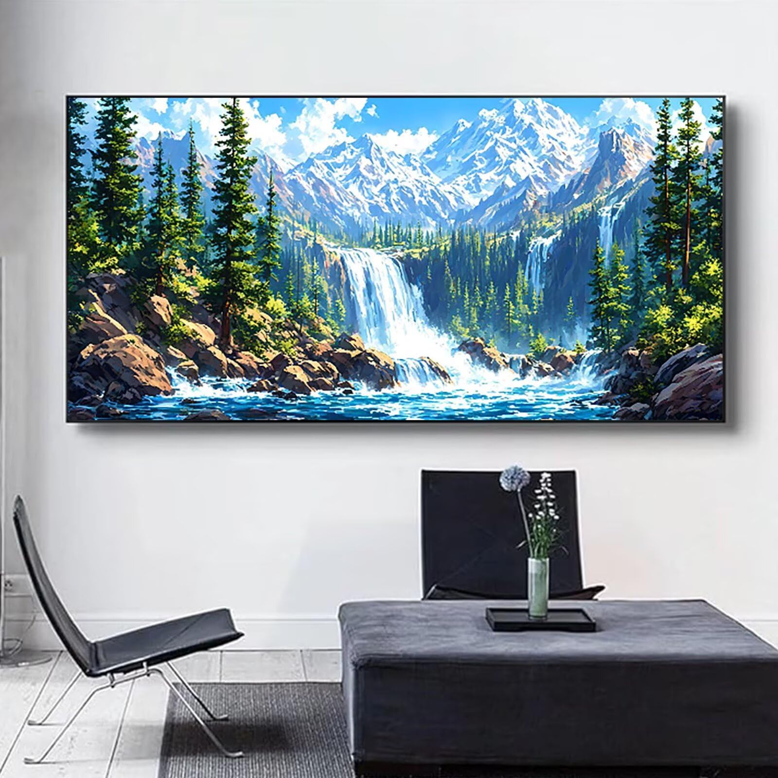 Malen nach Zahlen Kinder Fallen Malen Nach Zahlen Erwachsene, Geschenke für Mädchen Junge Bastelset Set, Malen nach Zahlen Berg | Malen nach Zahlen Ohne Rahmen, (60x120cm) Bastelset Erwachsene 2-1