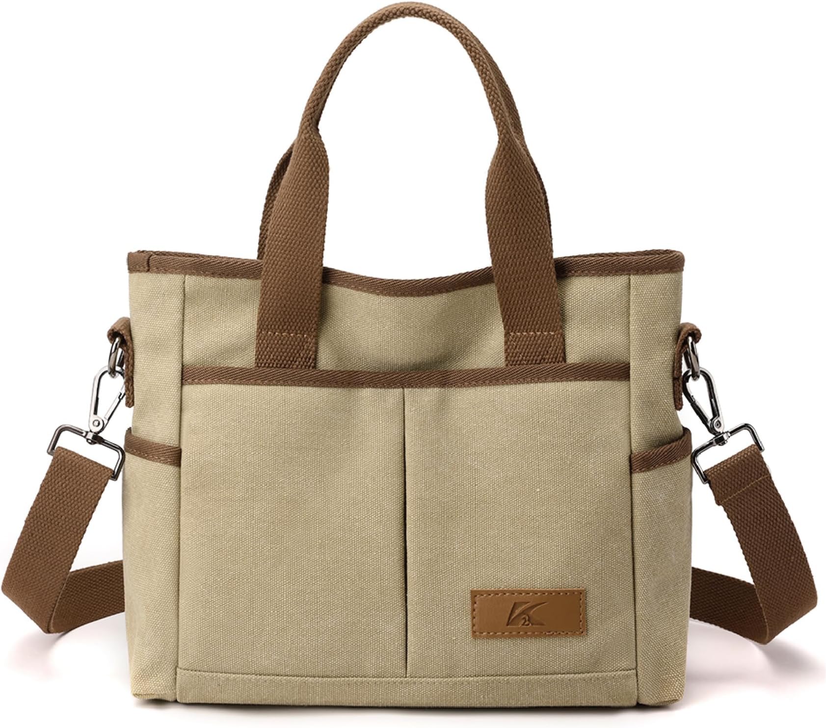 Canvas Tote Bag for Women Canvas Crossbody Bag with Zipper Casual Top-handle Bag for Work Travel Daily Use