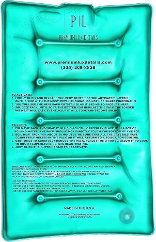 Fabricado en Estados Unidos paquetes de calor reutilizables instantáneos, paquete de calor reutilizable para dolores musculares, alivio del dolor,