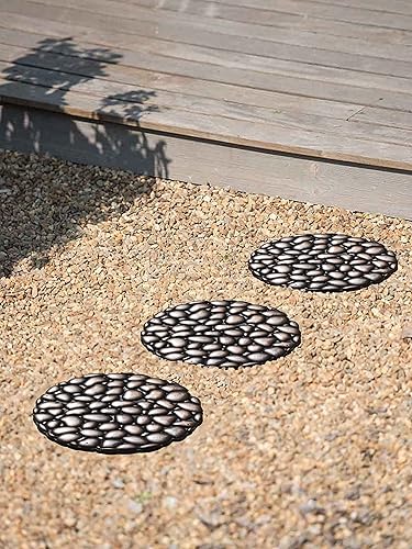 Miniatura 5 de A1 Home Collections A1STEP014 - Tapete de jardín multifuncional, redondo, goma natural, resistente, hermoso diseño acabado a mano, 12 x 12 pulgadas,