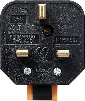 Heavy-Duty Plug 3-Pin UK 13A (Black)u2013 Durable Rubber Plug For Home, Commercial & Industrial Use U2013 Tough Replacement Plug For Power Tools, Appliances