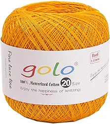 golo Fios de linha de crochê para iniciantes tamanho 20 fio de algodão para tricô bolas de linha de crochê fio dourado 805