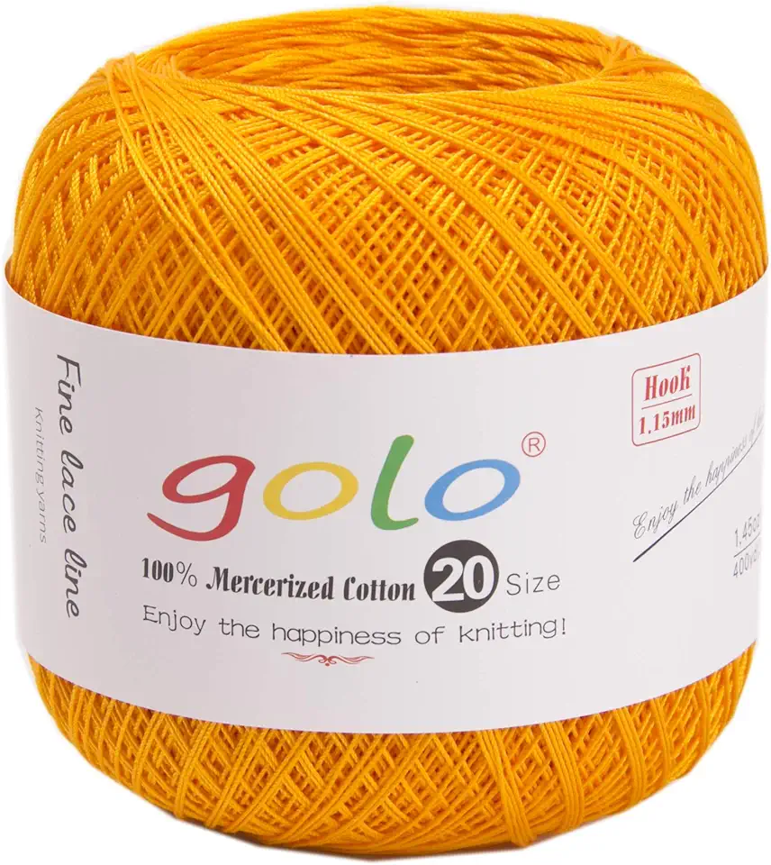golo Fios de linha de crochê para iniciantes tamanho 20 fio de algodão para tricô bolas de linha de crochê fio dourado 805