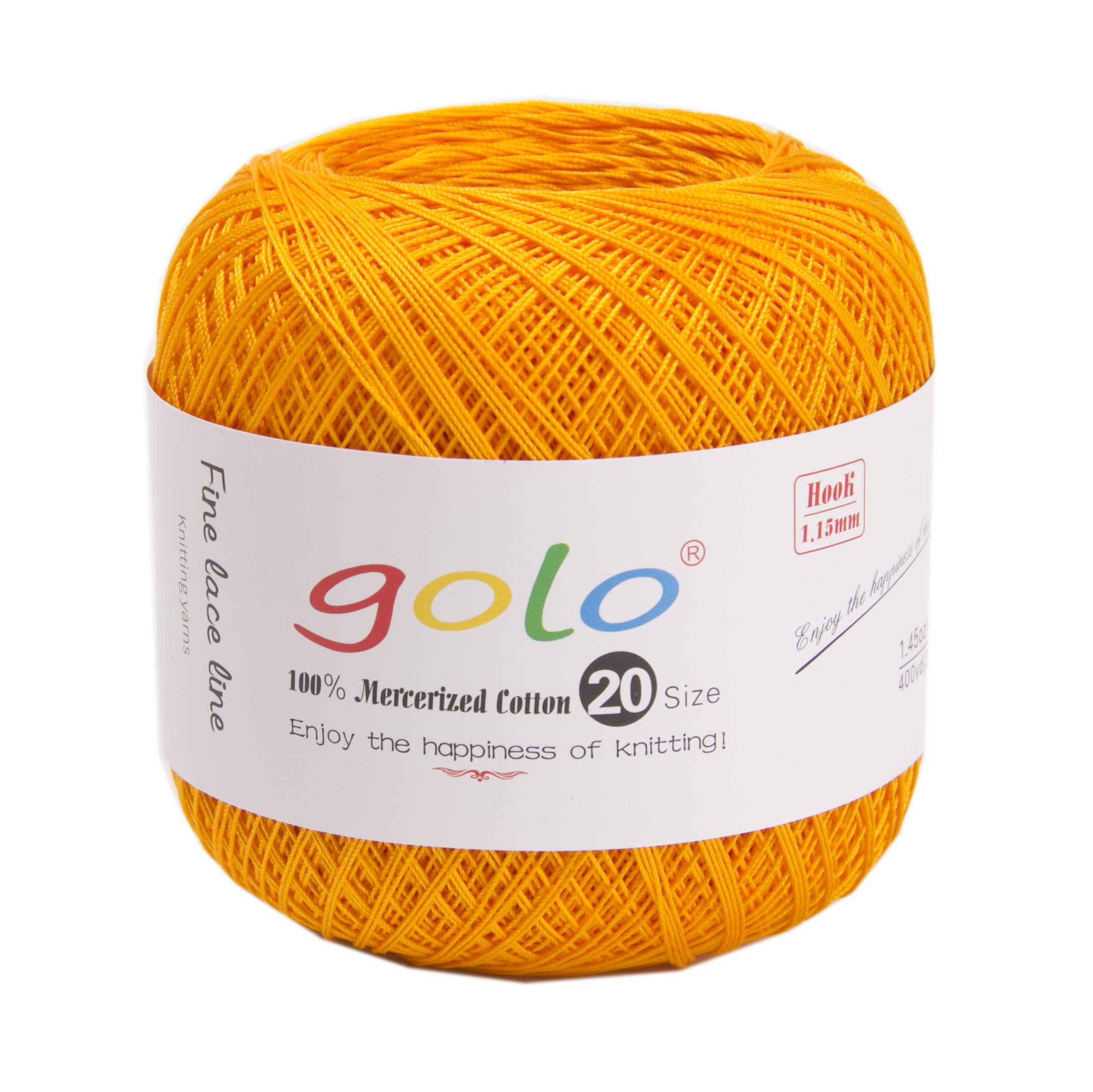 golo Crochet Thread Size 20 for Hand Knitting Crochet Yarn for Hand Knitting (Golden)8-805 — image 1
