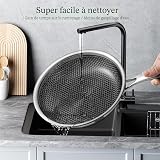 Innerwell Set di padelle Antiaderente 20/24/28 cm, 3 Pezzi Padella Acciaio Inox Induzione con Coperchio, Rivestimento a nido d'ape antigraffio, Padelle Adatte Per Forno, Senza PFOA - 6