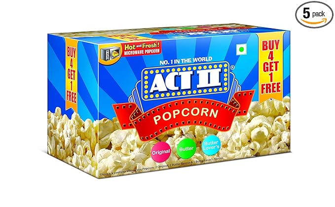 ACT II Microwave Popcorn, 495g (Pack of 5)