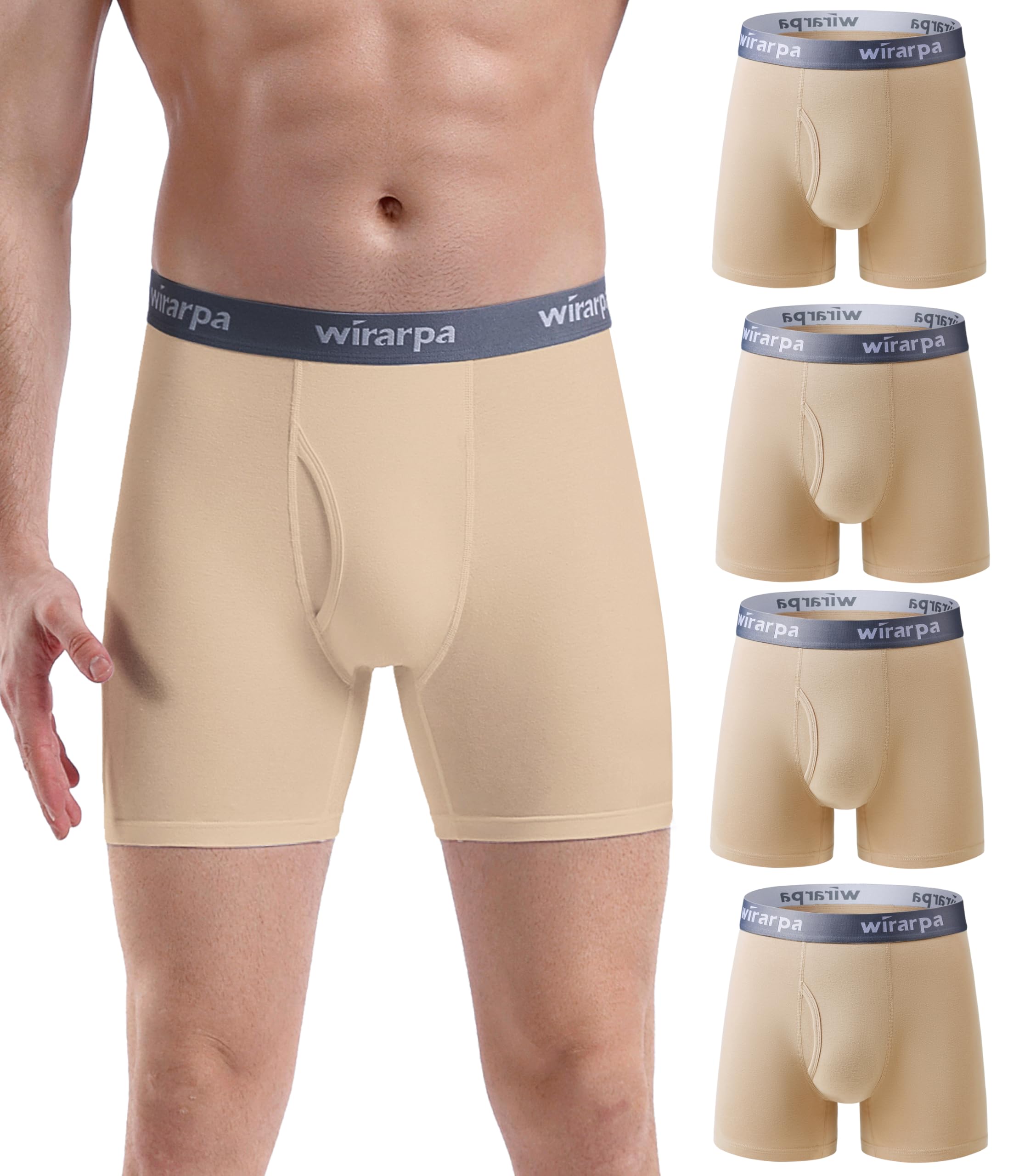 wirarpa Men's Boxer Briefs 4-Pack