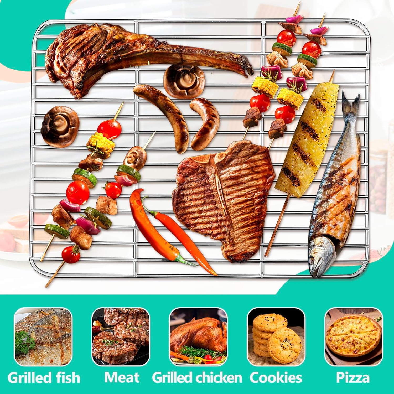 4 Pcs Stainless Steel Baking Cooling Rack