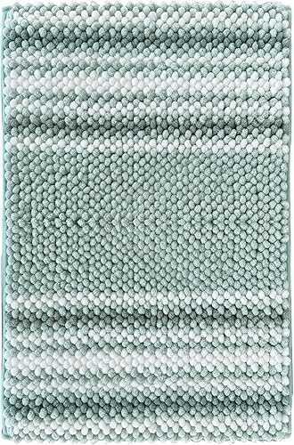 Miniatura 9 de HDFK Alfombra de baño y alfombras de baño, felpilla antideslizante de palomitas de maíz, súper absorbente e inodoro, alfombra a rayas adhesivas