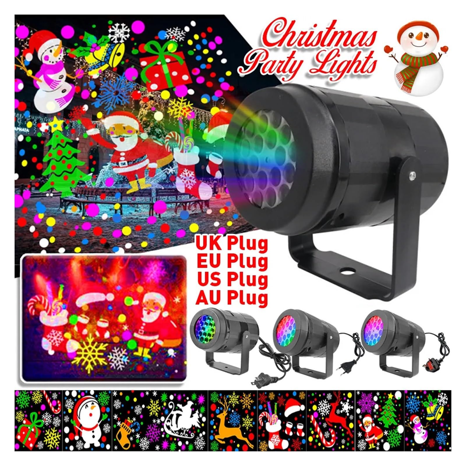 Proiettore natalizio per esterni, Luci for feste di Natale Proiettore a LED for fiocchi di neve Luci da palcoscenico da 5 W Rotanti Moo natalizio Illuminaze natalizia Decorazi da giardino for esterni(