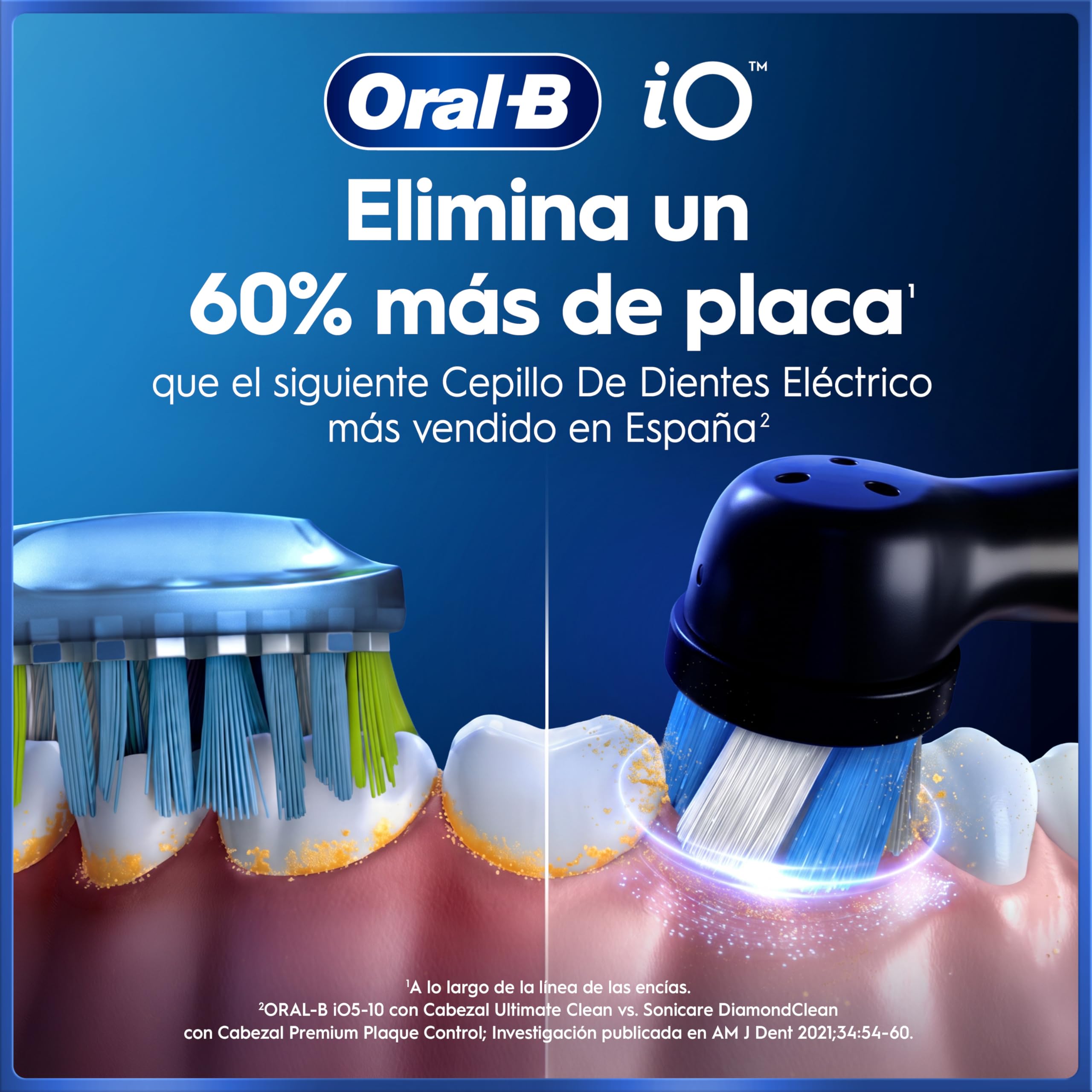 Oral-B iO 5 Cepillo de Dientes Eléctrico, 1 Cabezal, Negro - Cepillo Dental con Sensor de Presión, 5 Modos de Cepillado con Blanqueamiento Dental, Temporizador, Seguimiento con App, Estuche de Viaje