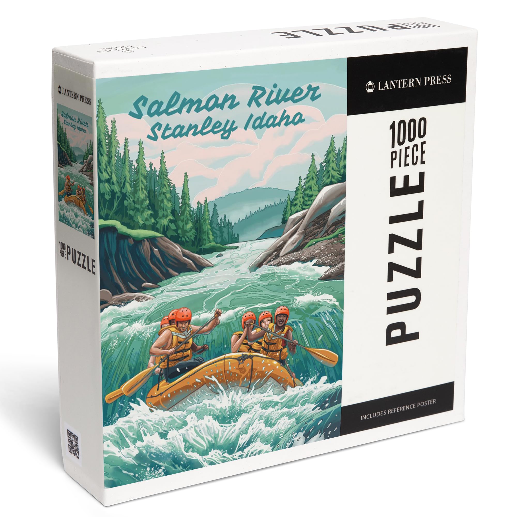 Lantern Press Stanley, Idaho, Salmon River, Seek Adventure, River Rafting 1000 Piece Jigsaw Puzzle for Adults, Made in USA with Reference Poster