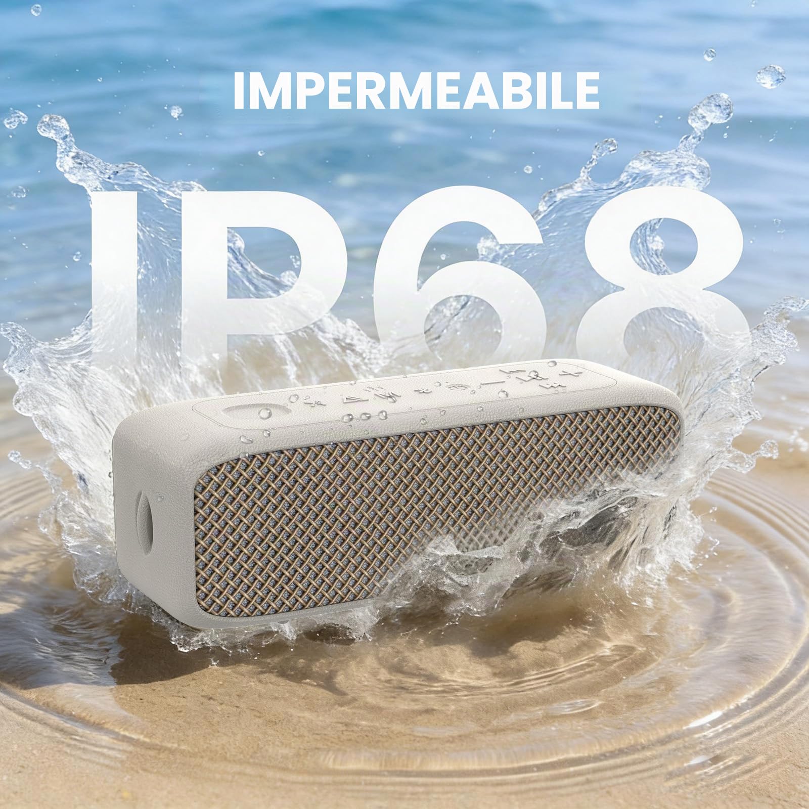 NOBIS Cassa Bluetooth 20W, Speaker Bluetooth Portatile Impermeabile IP68, Bluetooth 6.0, 24h di riproduzione, Supporto Assistente Vocale, TWS Stereo, Slot TF & AUX, per Casa e Esterno