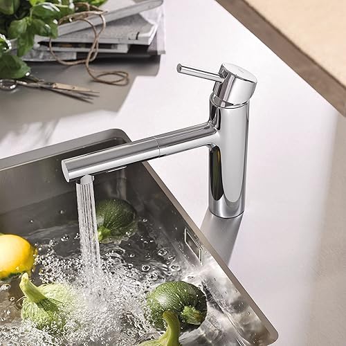 Miniatura 9 de GROHE 31453DC1 Grifo de cocina extraíble Concetto con pulverizador Supersteel (acero inoxidable)