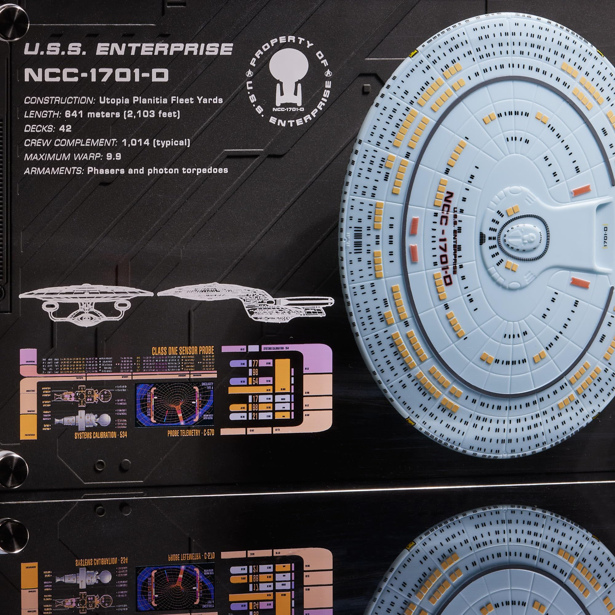 Numskull Star Trek USS Enterprise NCC-1701-D Replik-Plaque 15x7 (38x17,5 cm) – Offizielles Star Trek-Merchandise – Wandmontierbares Sammlerstück