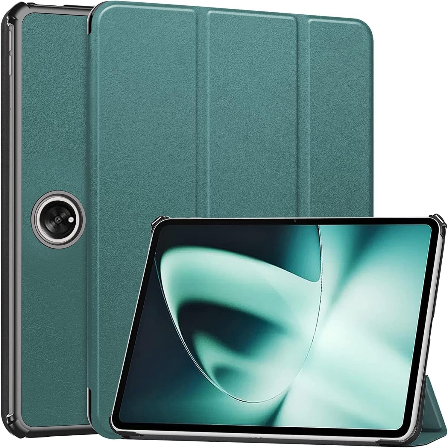 YIMICO Case for Oneplus pad/OPPO Pad 2 11.6 inch Released 2023, Tri fold Slim Lightweight Hard Shell Smart Protective Cover with Multi-Angle Stand for oneplus pad/OPPO Pad 2 (Dark Green)