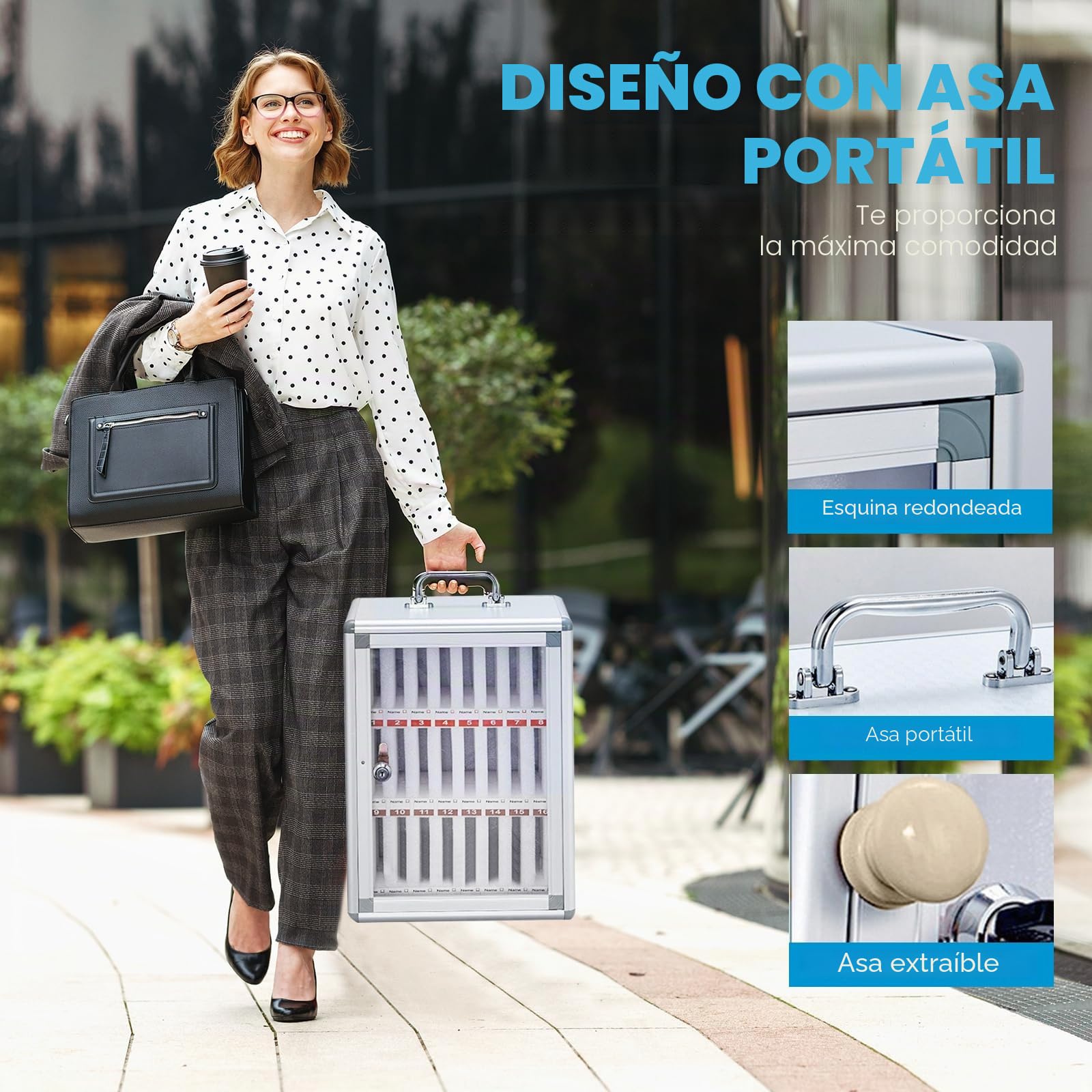 Gabinete de almacenamiento para teléfono móvil con 24 ranuras, Casillero para Teléfono Móvil Montado En La Pared,caja de almacenamiento transparente aleación de aluminio,adecuado para oficina,escuela