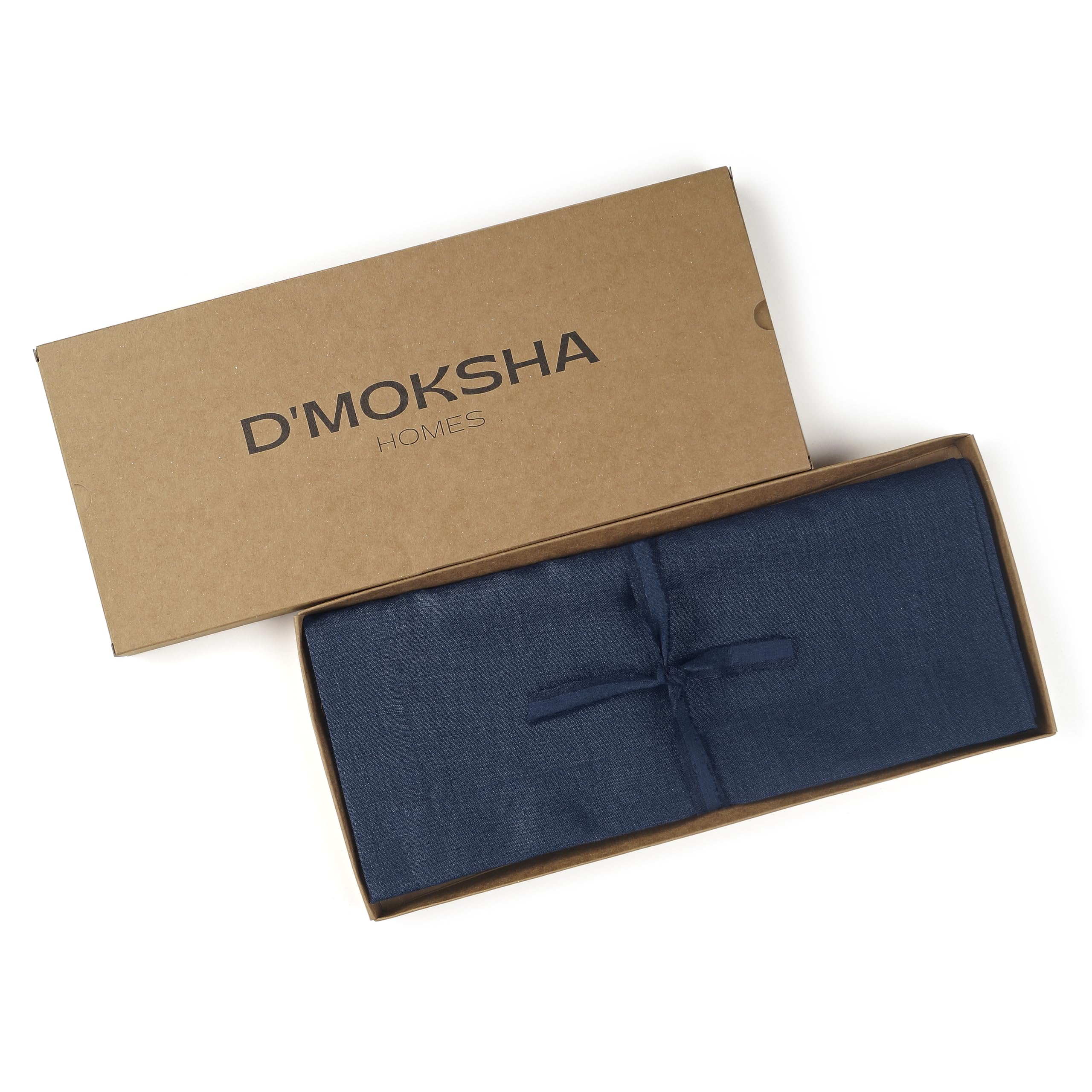 D'Moksha Homes Linen Navy Blue Table Runner 305 CM Long, 100% Pure Linen Dining Table Runner 36 x 305 cm for Winter Christmas - Image 4
