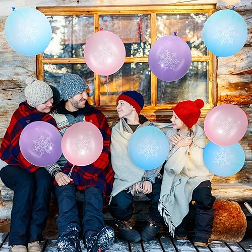 Miniatura 5 de 36 globos con forma de copo de nieve de 18 pulgadas, globos de perforación con temática de invierno, regalos de fiesta para niños, premios de
