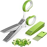 2025 Upgraded Herb Scissors, Effortless Herb Shears Cutter Tool with Sharp Stainless Steel Blades for Fresh Herbs, Must-Have Kitchen & Cooking Gadget, Green