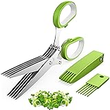 2025 Upgraded Herb Scissors, Effortless Herb Shears Cutter Tool with Sharp Stainless Steel Blades for Fresh Herbs, Must-Have Kitchen & Cooking Gadget, Green