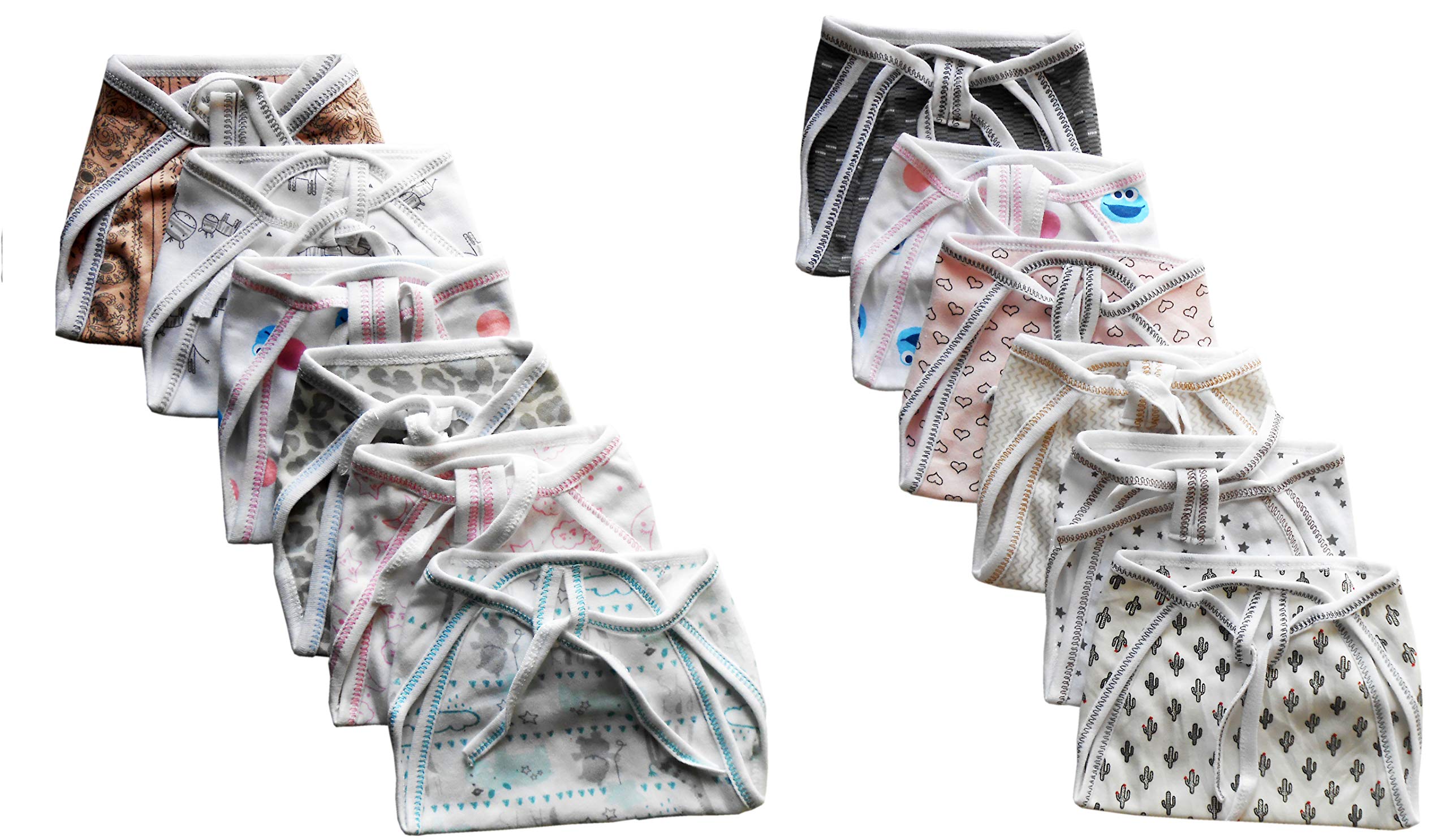 Tinchuk Newborn baby Hosiery cotton cloth double layer nappies Multicolor (0-6 months) (12 PIECE) 1