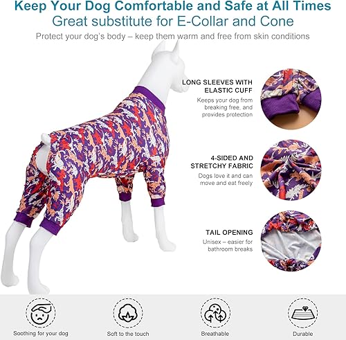 Miniatura 10 de LovinPet Ropa para perros  Pijama acogedora de Lucky Stars para perros, ajuste delgado, pijama ligera sin botones, pijama de cobertura completa para