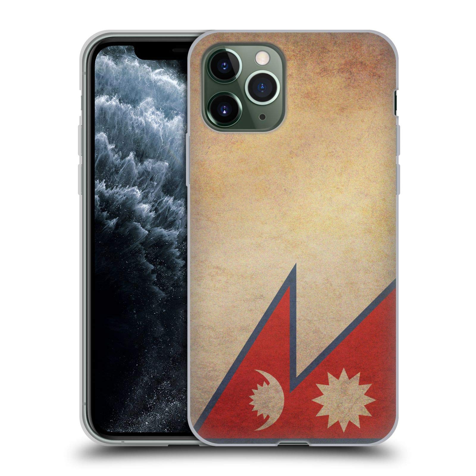 Head Case Designs Nepal Nepali Vintage Flags Set 4 Soft Gel Case Compatible with Apple iPhone 11 Pro