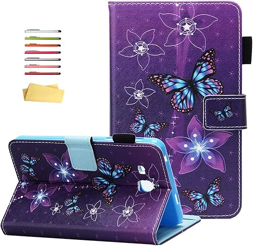 Miniatura 9 de Funda para Samsung Galaxy Tab A 7.0 pulgadas Tablet 2016 Modelo (SM-T280T285) con soporte para lápiz ranuras para tarjetas, Slim PU cuero folio Flip
