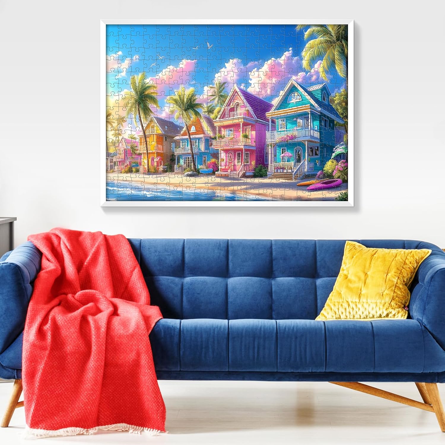300 Pieces Jigsaw Puzzles for Adults, Color House Puzzle for Adults Children Seniors, Oil Painting Style Puzzle 300 Pieces, Gift for Birthday, Home Decor, Fun for Family Entertainment(20.5 * 15 in)