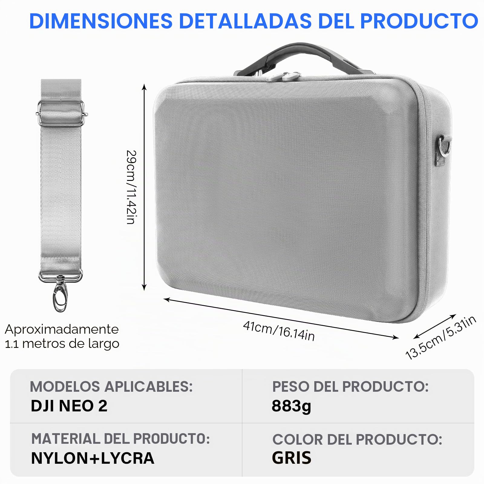 Bolsa para dji Neo 2 Motion Fly More Combo Case, Funda para Goggles N3 y RC Motion 3 Accesorios, Bolsa de Transporte para Batería, para Dron
