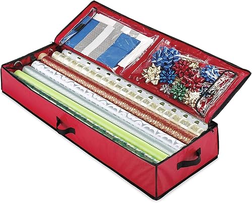 Miniatura 4 de Whitmor Organizador de envoltorios de regalo, ahorro de espacio y solución de almacenamiento para envolver papel, cintas, suministros de