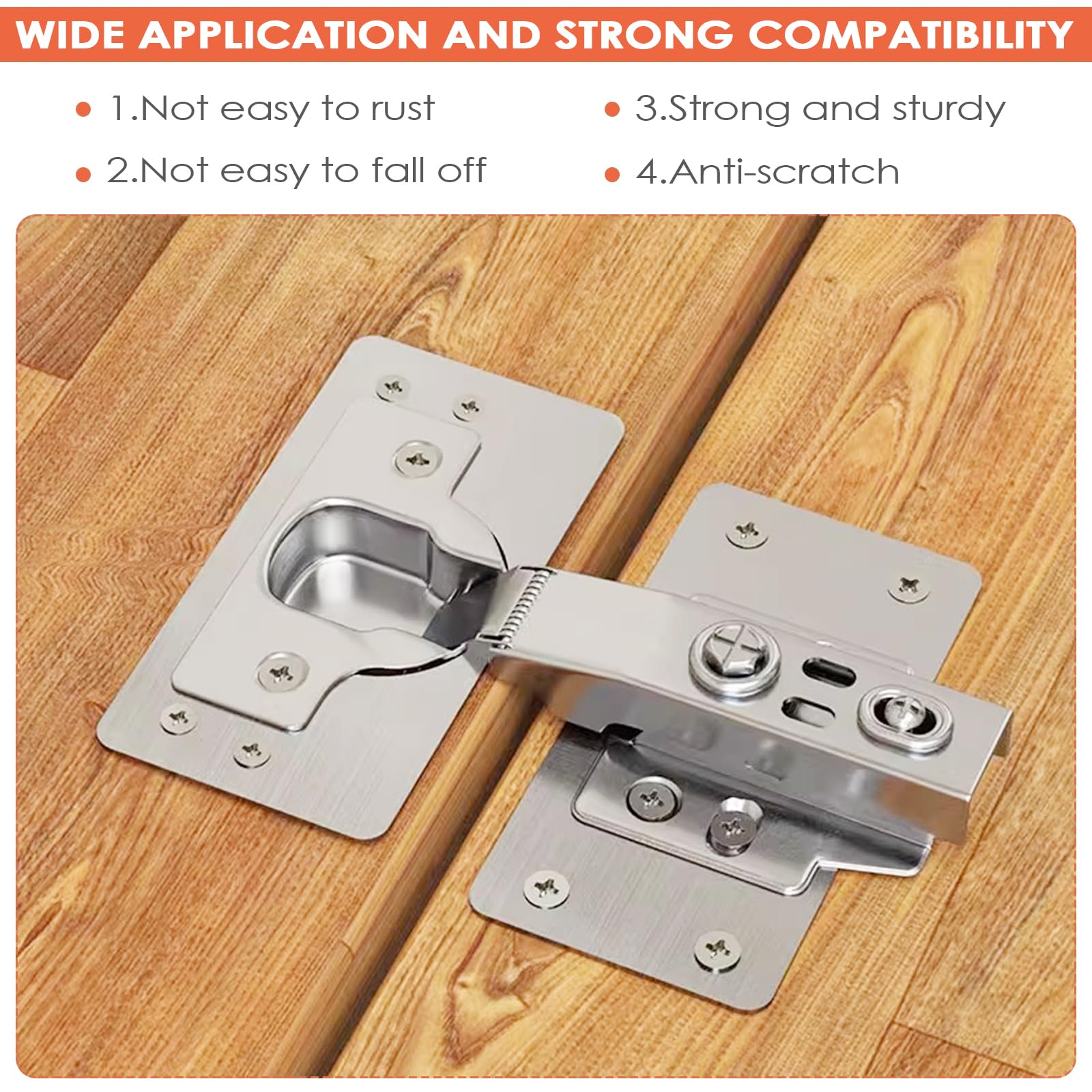12 Piezas Placa Reparación Bisagras Cocina, Inoxidable Bisagras Puertas Cocina con Tornillos de Fijación, Armario Bisagra Artefacto Reparación para de Madera Muebles, Gabinete, Cajón, Ventana