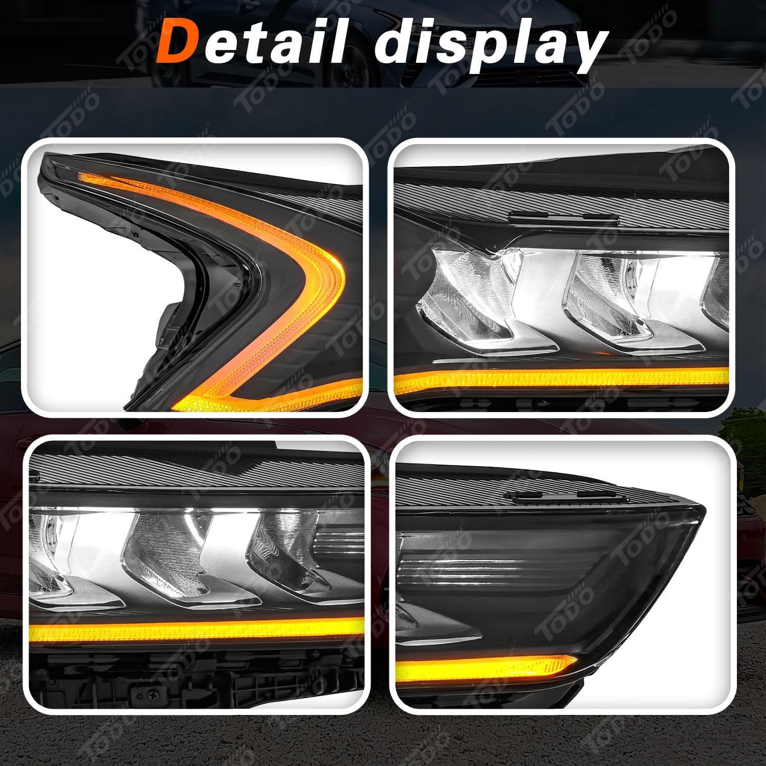 TODO Full LED Headlights Assembly Compatible with 2021-2023 K5 LX/LXS/EX models Front Headlamp Replacement Sealed Lamp Housing 92101L3000 92102L3000 with Turn Signal Light Side Marker,Left Driver Side