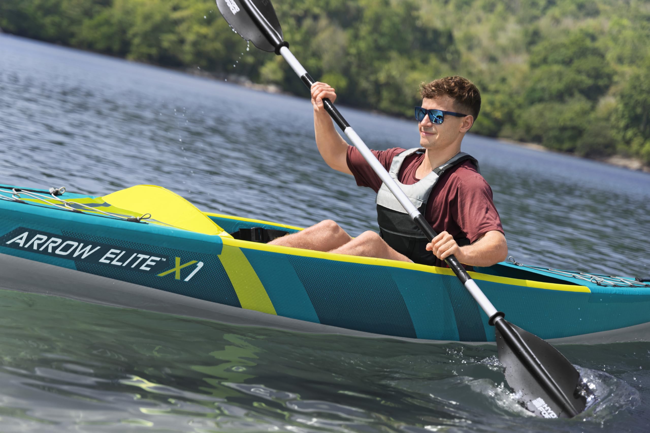 Bestway 65179 Set kayak monoposto in Dropstitch Hydro Force Arrow Elite X1-3,65 m, blu