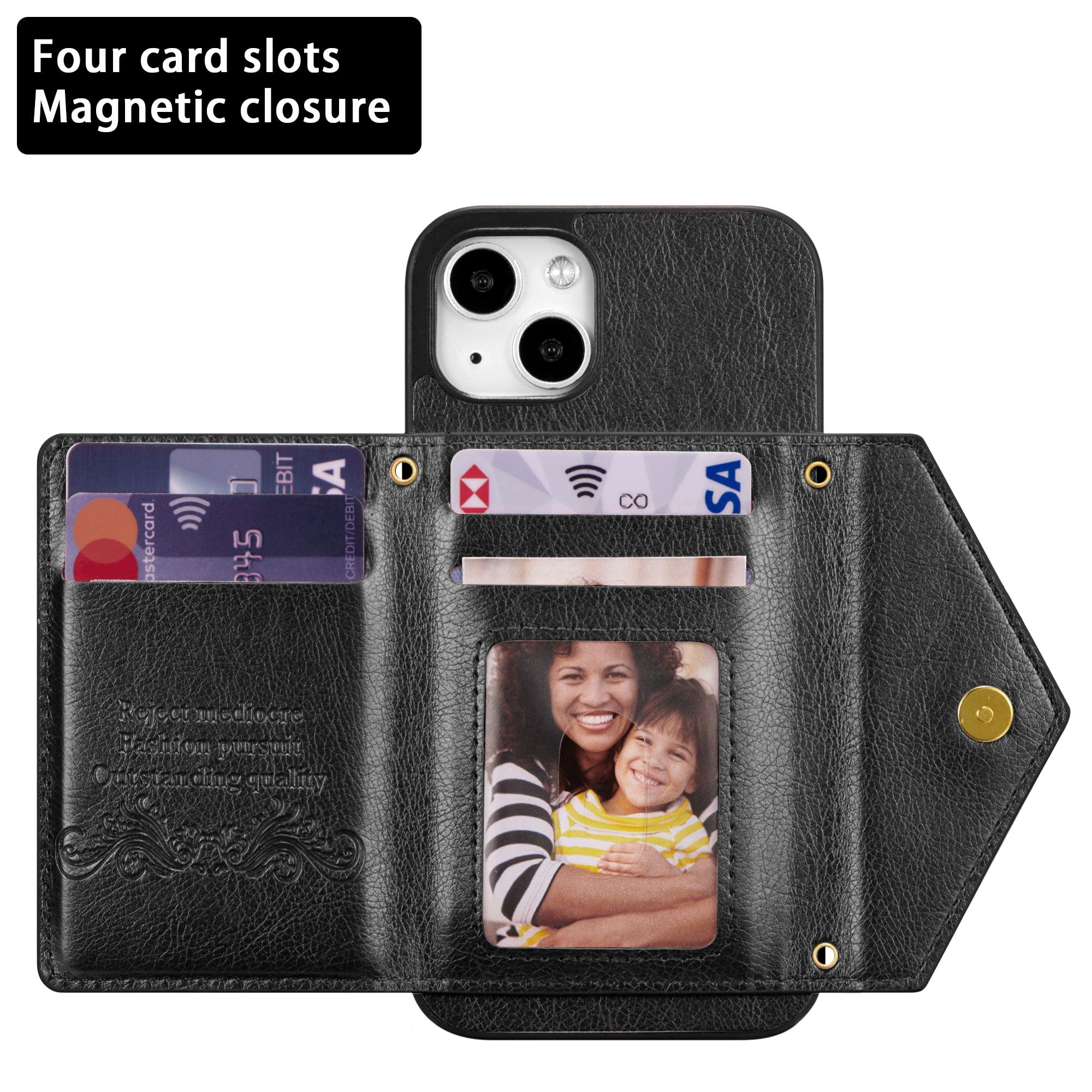 ZCDAYE Custodia per iPhone 14 Pro Max con porta carte di credito, in pelle di alta qualità, per iPhone 14 Pro Max (6,7 pollici), colore: marrone