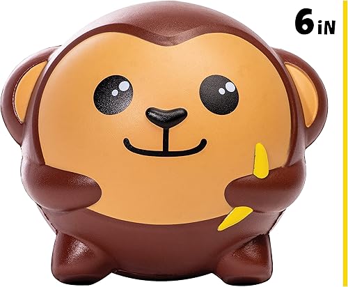 Miniatura 8 de Franklin Sports Animal Ball Friends - Bolas de espuma de 6 pulgadas - Marcus Monkey - Bolas de espuma blandas, color marrón