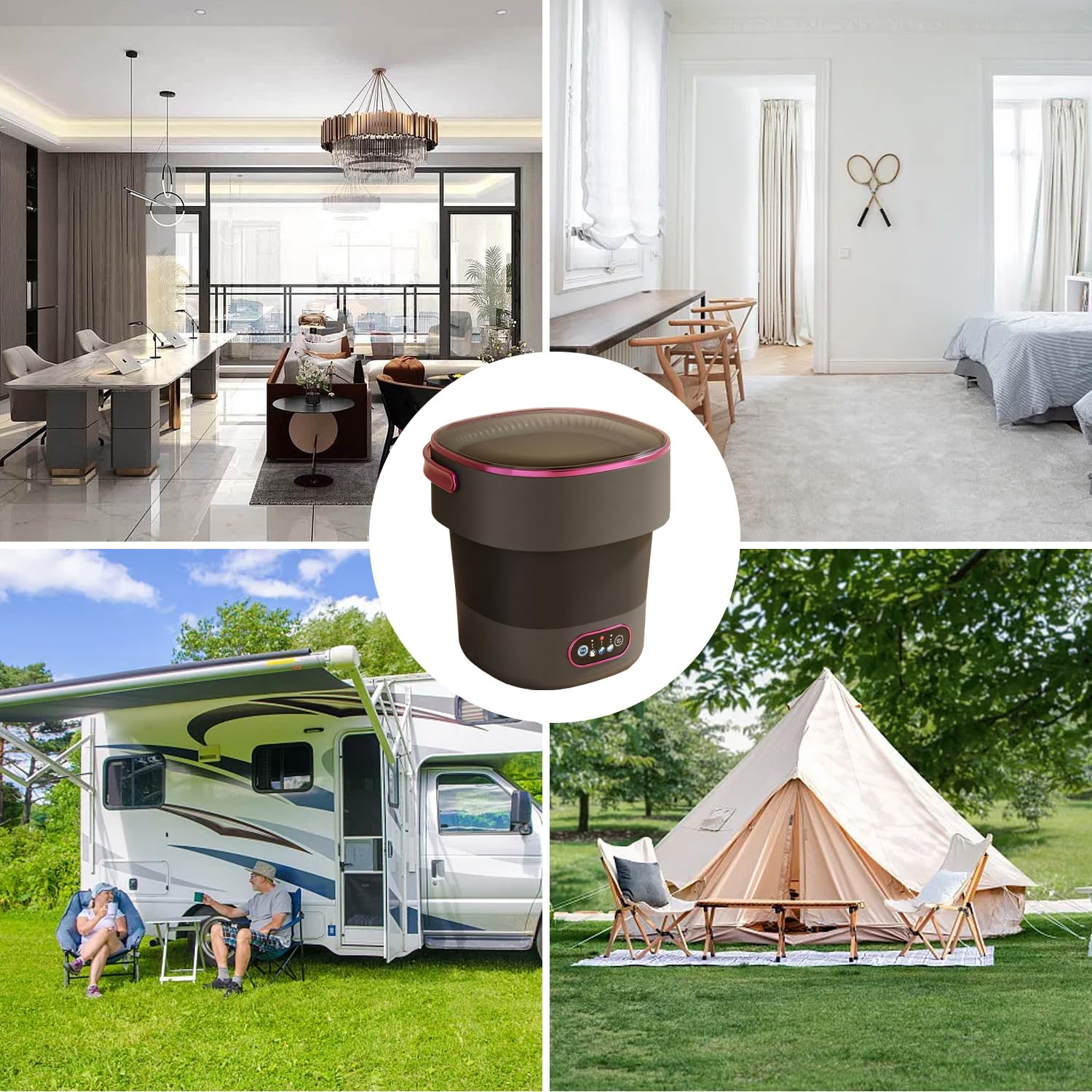 Mini Lave-Linge Pliable 15L – Machine à Laver Portable pour Voyage, Camping, Dortoir et Appartement – Idéal pour petits vêtements