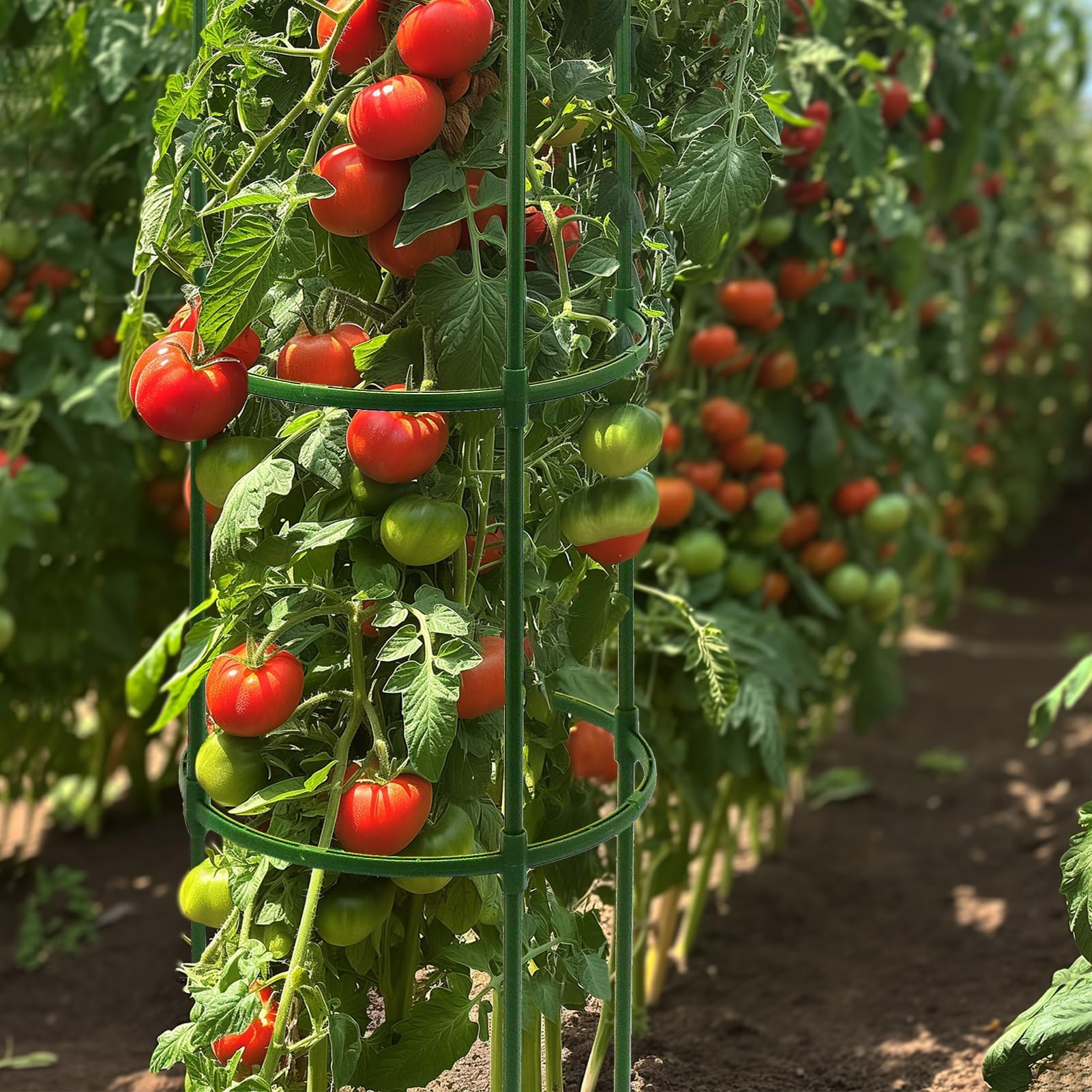G-LEAF 3 Stück Garten Rankhilfe Tomatenkäfig Pflanzenstütze Obelisk Klettergerüst Spalier| Rankgitter Kletterhilfe| Kletterpflanzen,Tomaten,Rosen (140 cm)