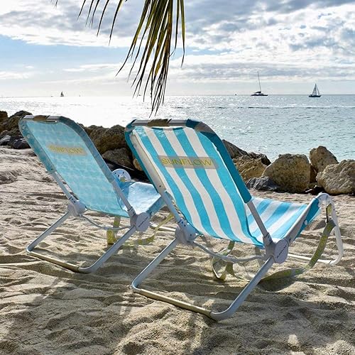 Miniatura 2 de SUNFLOW Silla de playa  Silla plegable de viaje premium  Compacta, cómoda, fácil de transportar  4 posiciones  Correas traseras desmontables