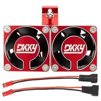 DKKY RC Motor Cooling Fan Heatsink 20000 RPM 54-58mm Ajustable Mount for ARRMA Axial 1/5 1/6 1/7 RC Models with 1717 5687 56113 2028 Motor Red