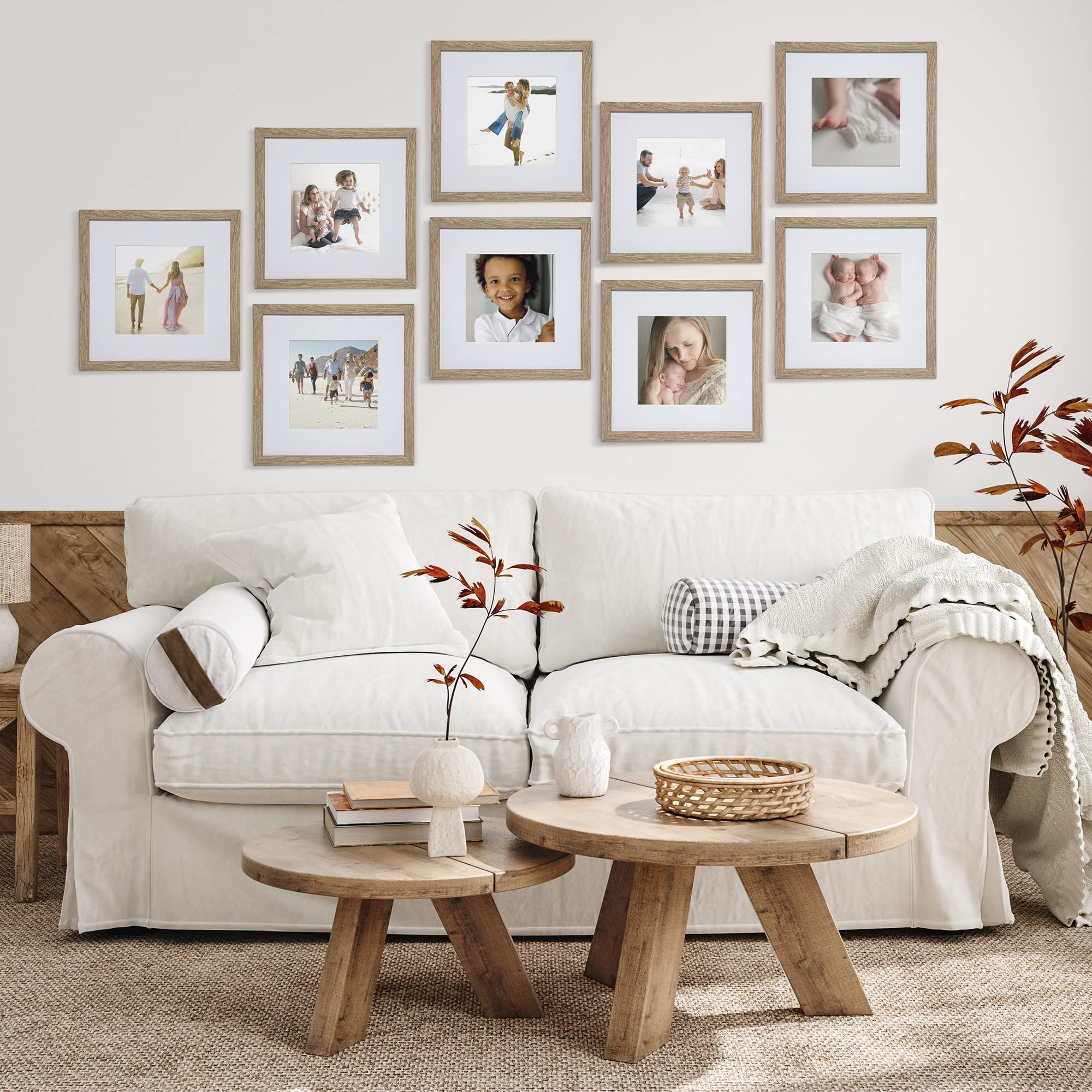 Buy Sheffield Home 9 Piece Gallery Wall Frame Set, 12x12 in. Matted to