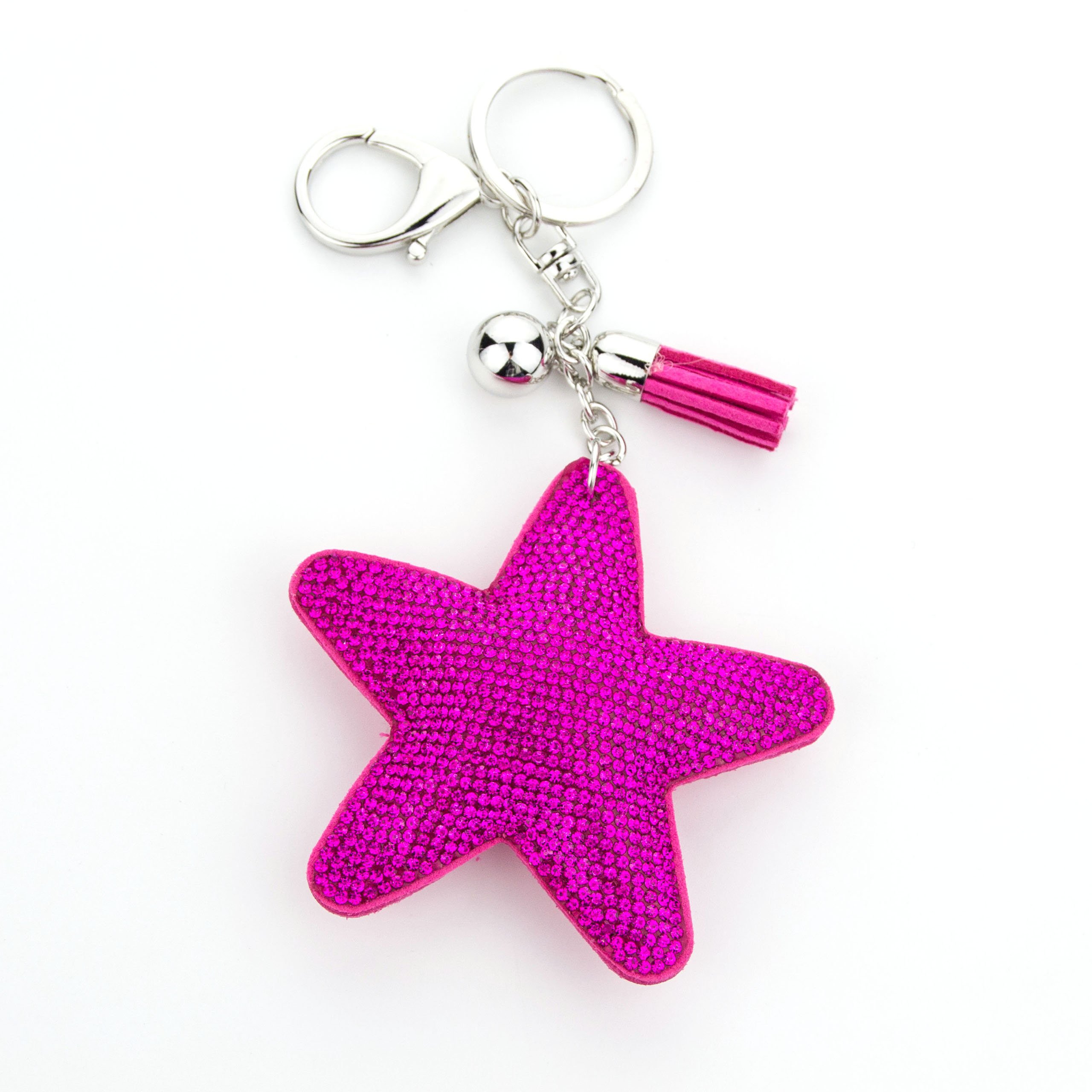 ManuMar key chain, heart motif with cord fringes different colours gift idea