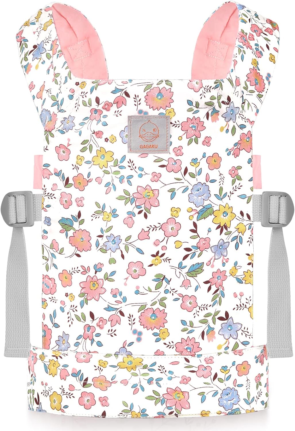 GAGAKU Baby Doll Carrier for Kids Stuffed Animal Carrier Reborn Baby Carrier with Adjustable Straps for American Girl Doll Bitty Baby Doll Accessories - Pink (Flowers) 7_pink_flowers