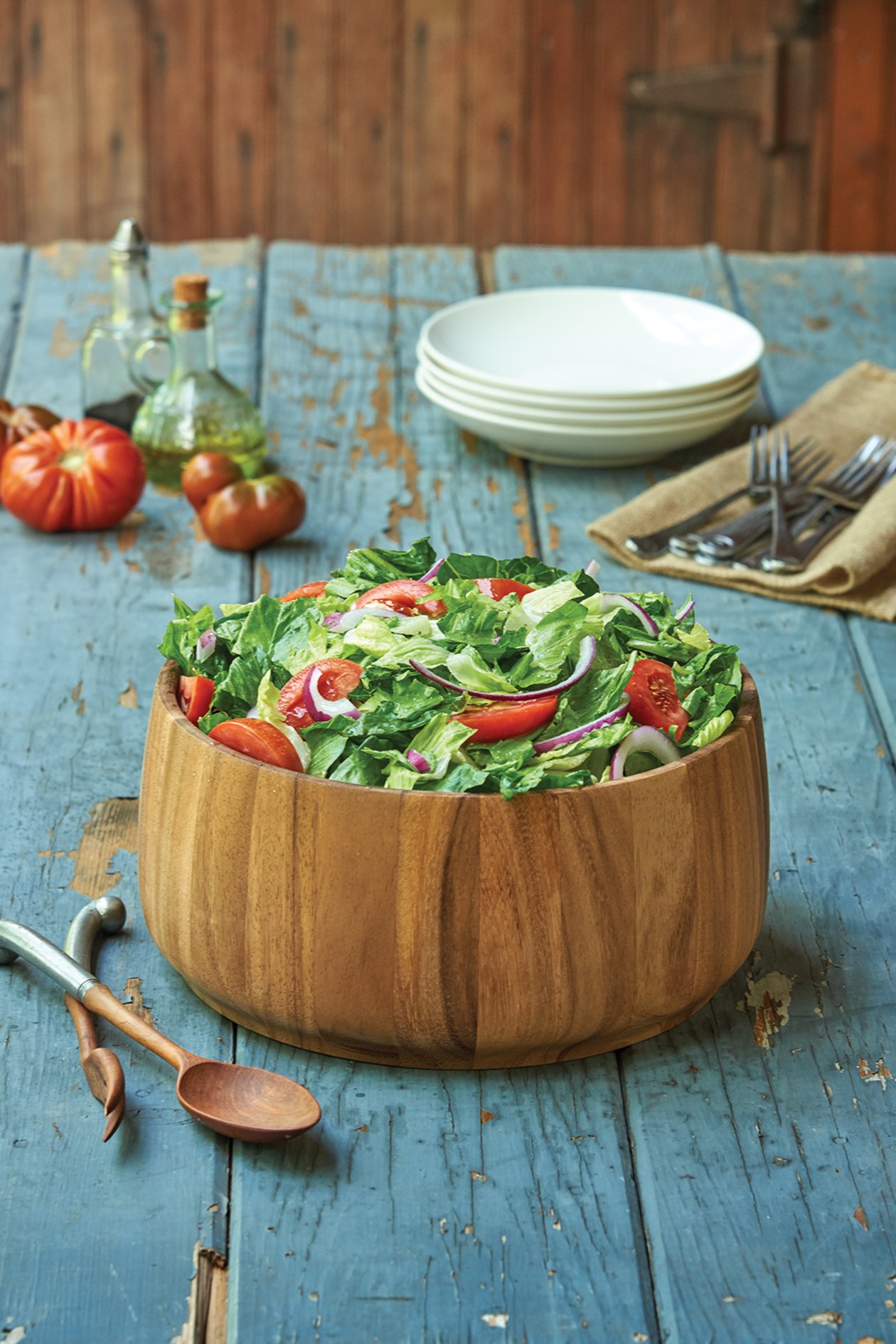 Ironwood Gourmet 28679 - Ensaladera de madera de acacia, madera dura, tulipán
