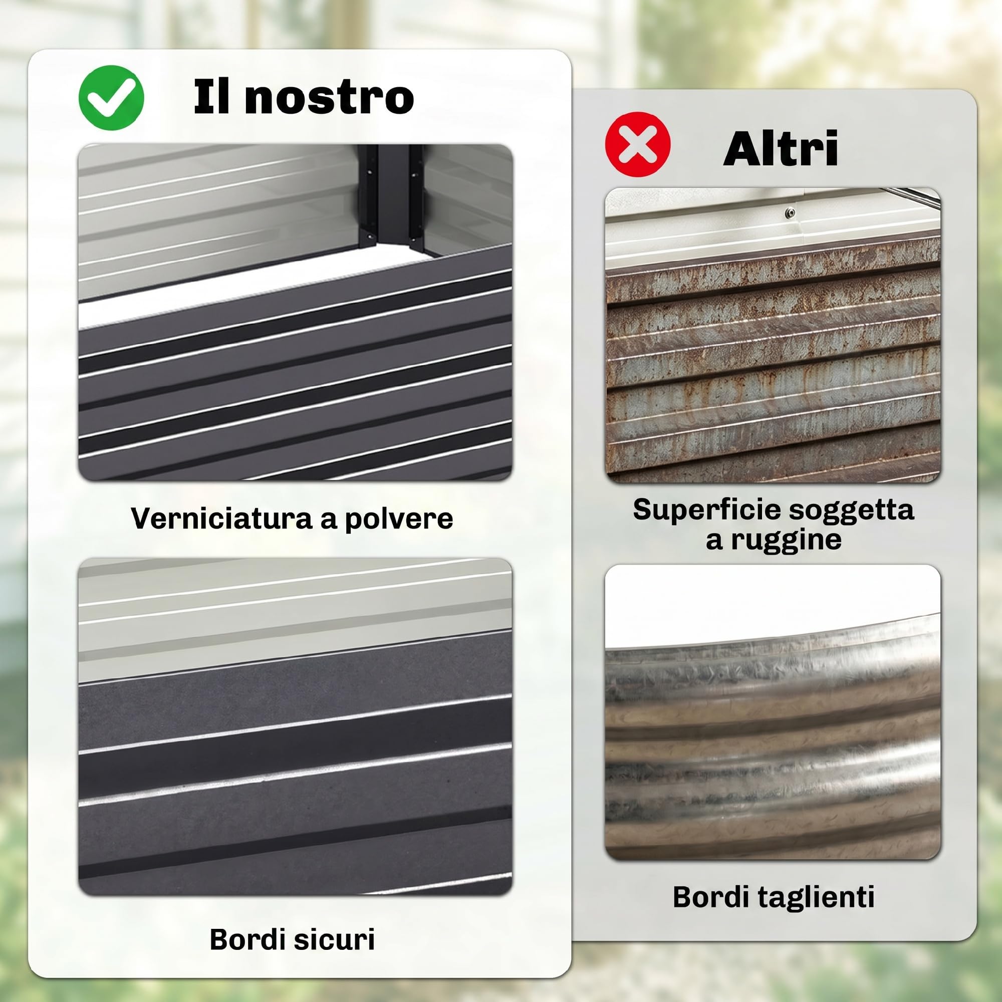 Outsunny Letto per Orto Rialzato da Esterno 628L, Fioriera da Balcone in Acciaio Galvanizzato con Fondo Aperto, per Piante, Fiori e Verdure, 241x90.5x30cm, Grigio