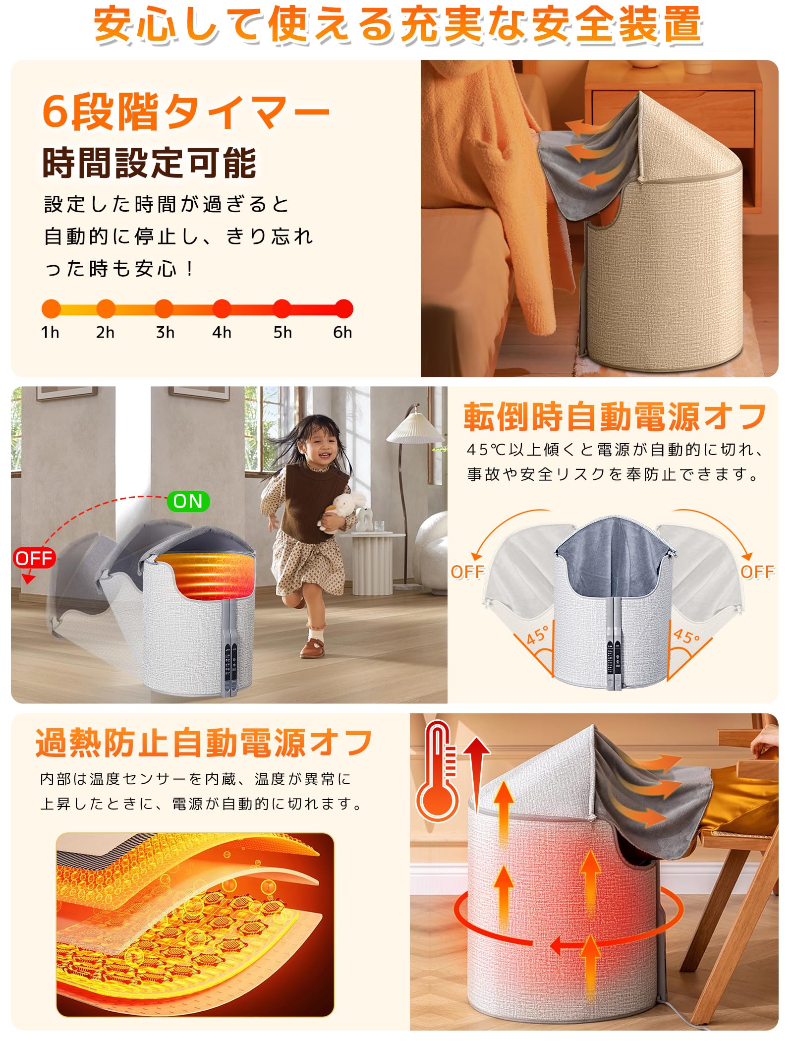 ✨ パネルヒーター ✨デスクヒーター 【筒型 360°発熱&節電対策】 71unYB6jEOL._UF894,1000_QL80_.jpg